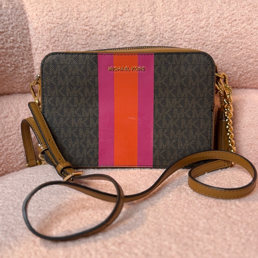 Michael Kors Pink and Orange Crossbody Bag